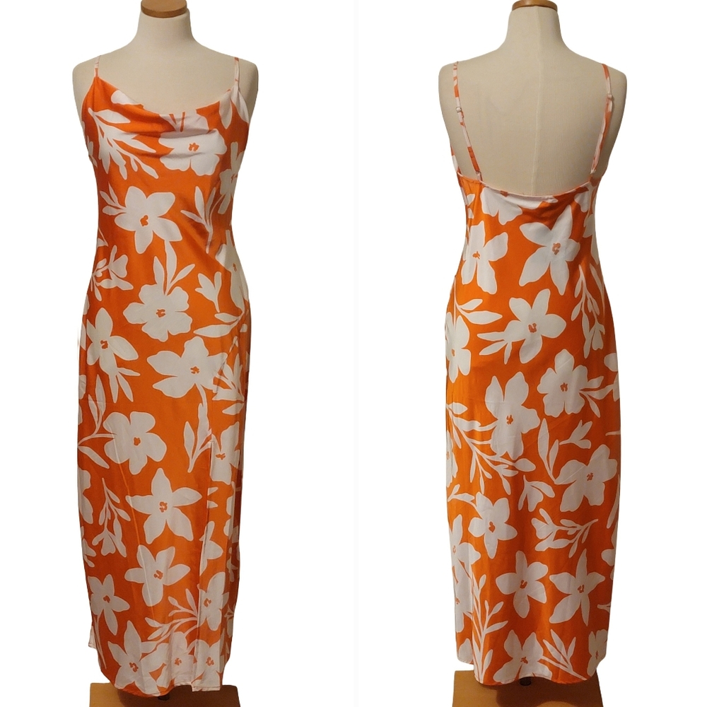 Nordstrom Paper Heart Floral Satin Vacation Cocktail Party Slip Dress